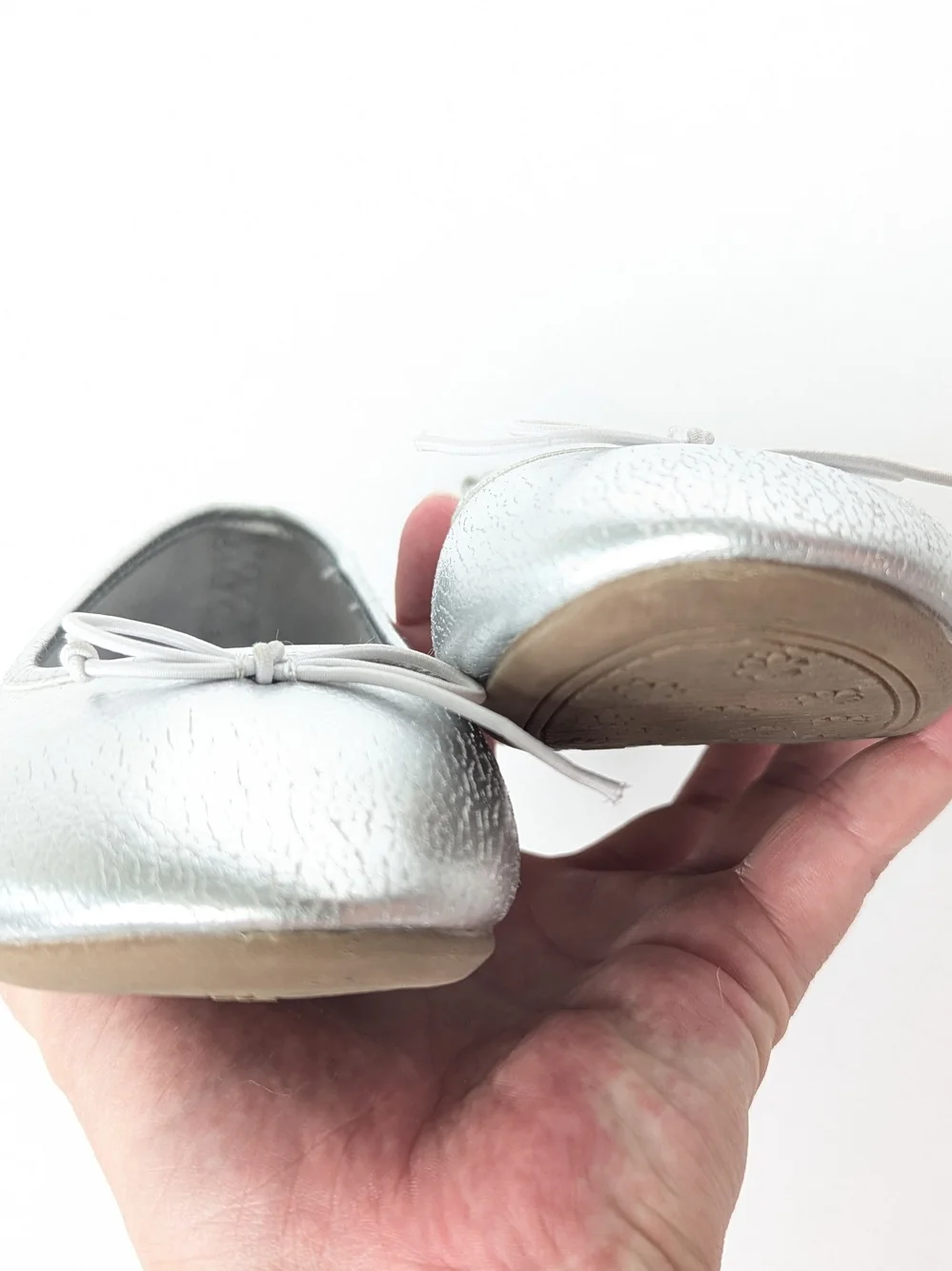 Sonoma Metallic Silver Ballet Flats with Bow